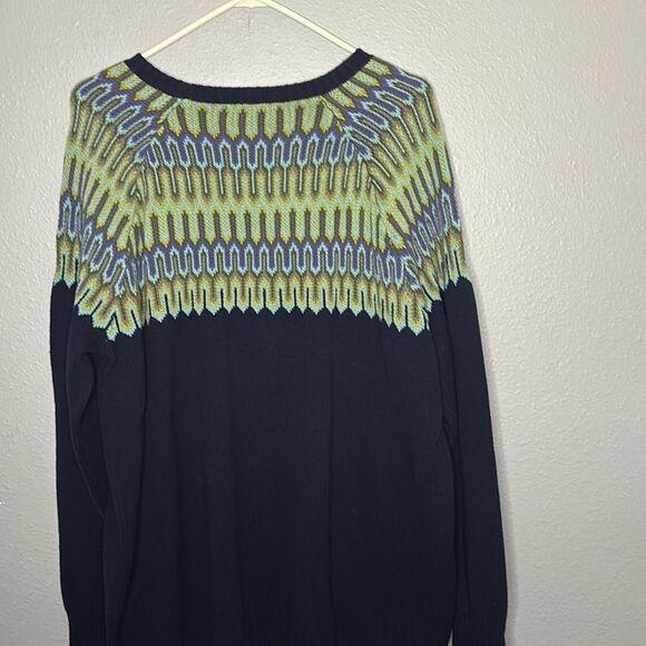 Coldwater Creek Blue Knit Sweater Peacock Crew Neck Size 1X - Picture 9 of 9
